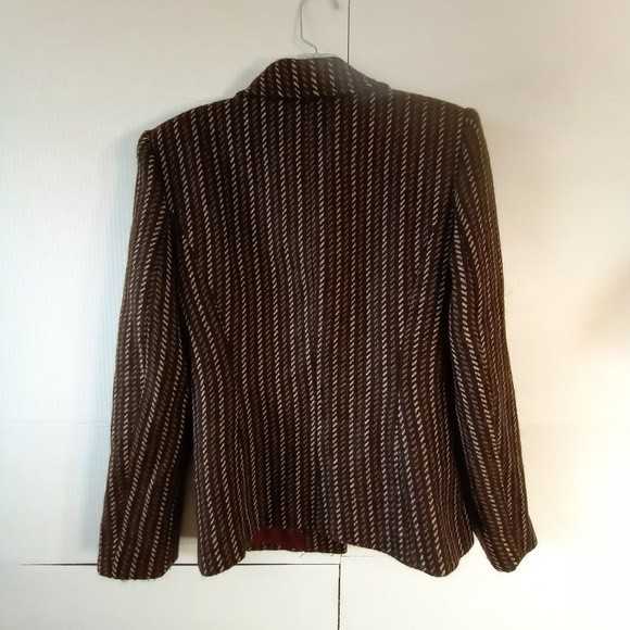Vintage Alberto Makali Beyond Fabulous Wool Weave 3 Button Blazer 6 - Picture 9 of 12